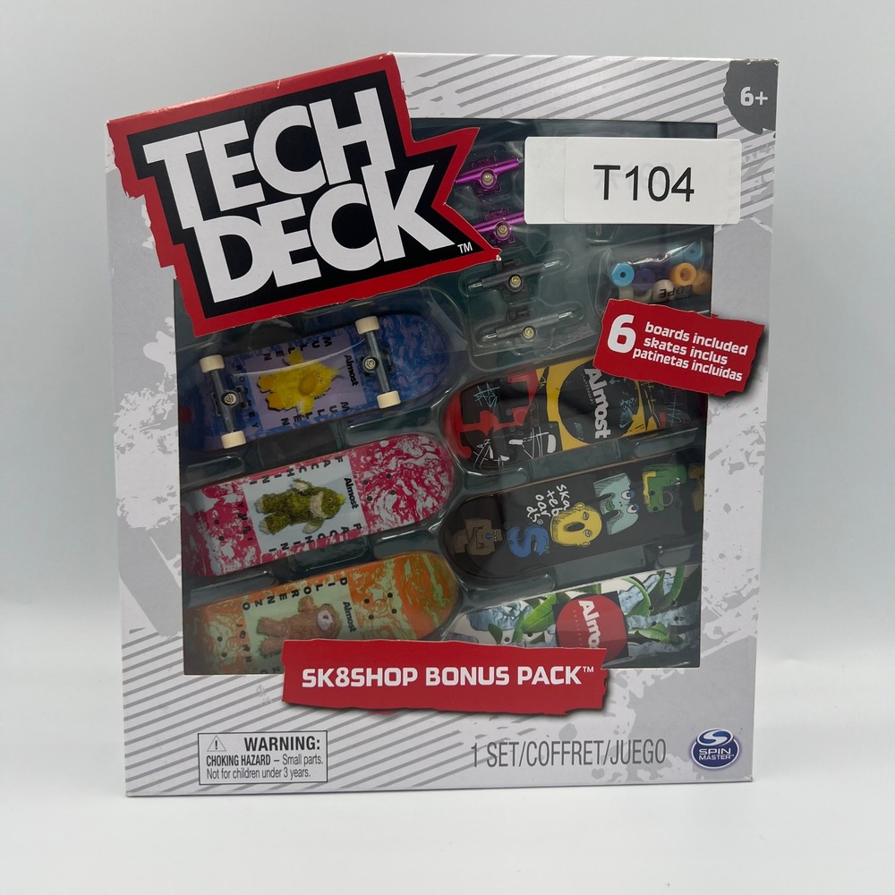 Tech Deck Sk8shop Bonus Pack Almost Skateboard 6 Pack Multicolor New Fingerboard